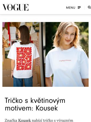 Děkuji @vogueczechoslovakia ❤️ Tato biobavlněná trička @kousek jsou letošní letní novinkou a mám radost, že jste si je tak...